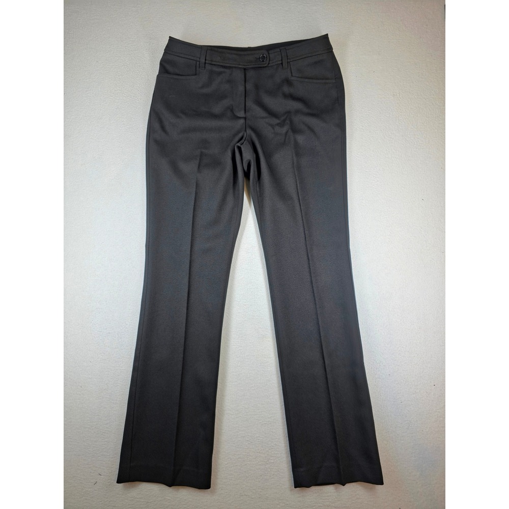 Anne Klein Black Textured Dress Pants Womens Size 8 Straight Leg Professional